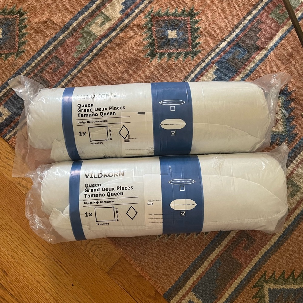 NWT - Two (2) IKEA VILDKORN Pillows, side/back sleeper, Queen